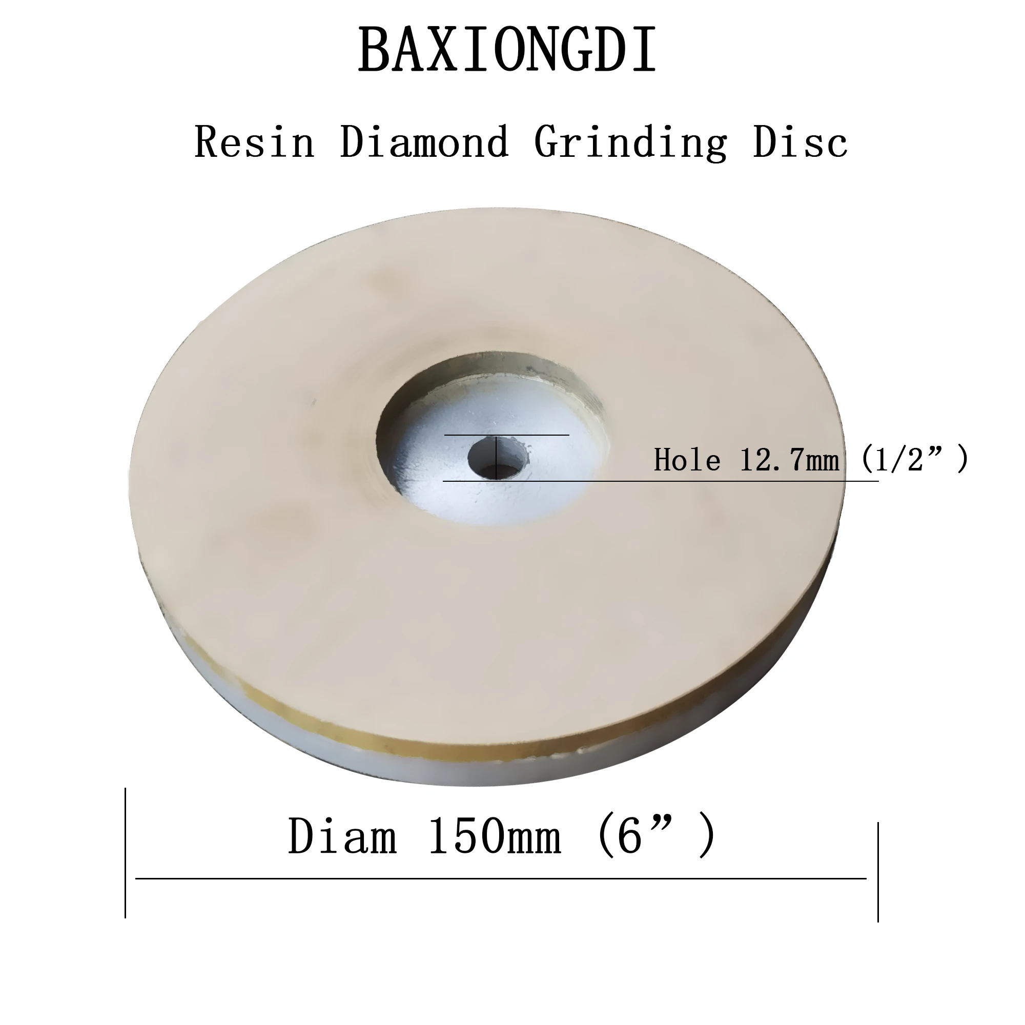 BAXIONGDI 150mm diamond resin polishing disc, 6