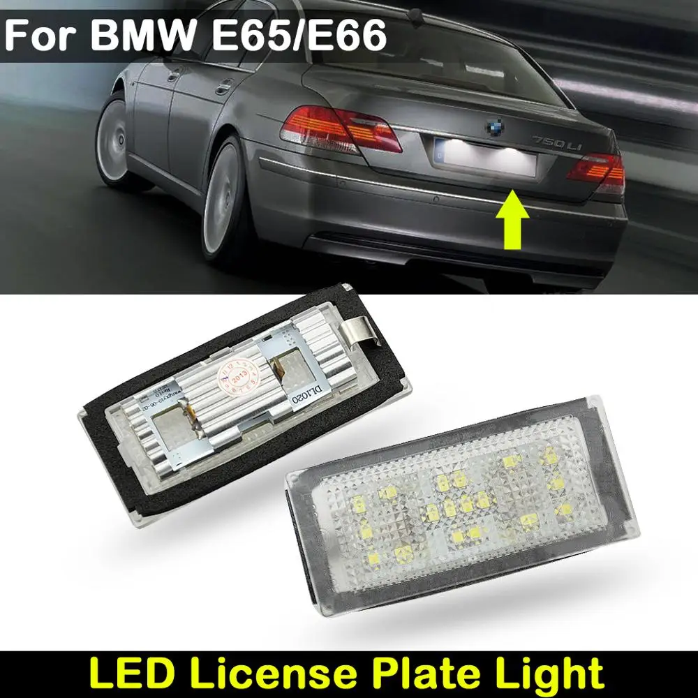 For BMW E65/E66  730i 735i 740i 745i 750i Saloon 2006 2007 2008white LED Car Rear license plate light number plate lamp