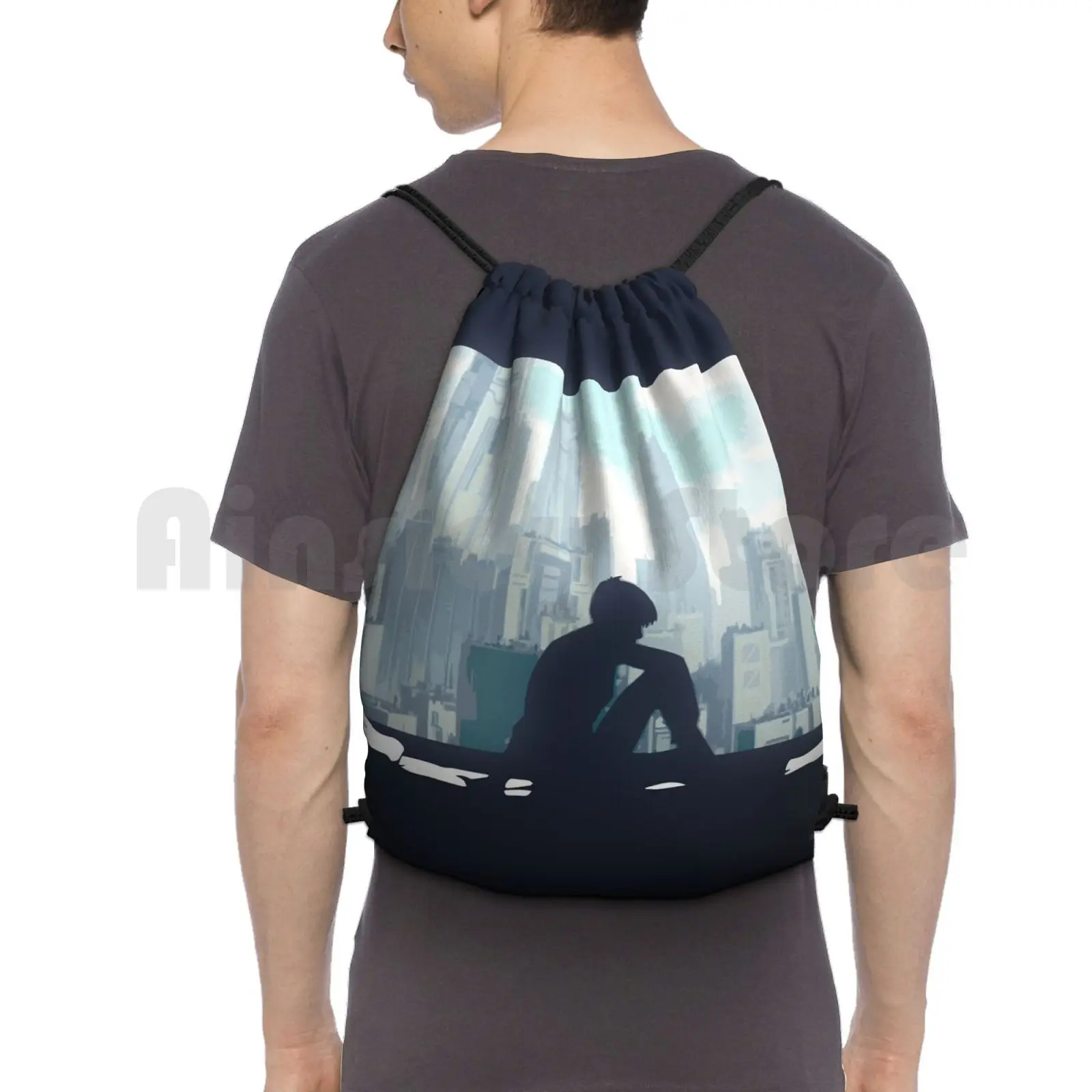 Ghost In The Shell Backpack Drawstring Bag Riding Climbing Gym Bag Ghost In Shell Ghos Shel L Anime Manga Japan Action Drama