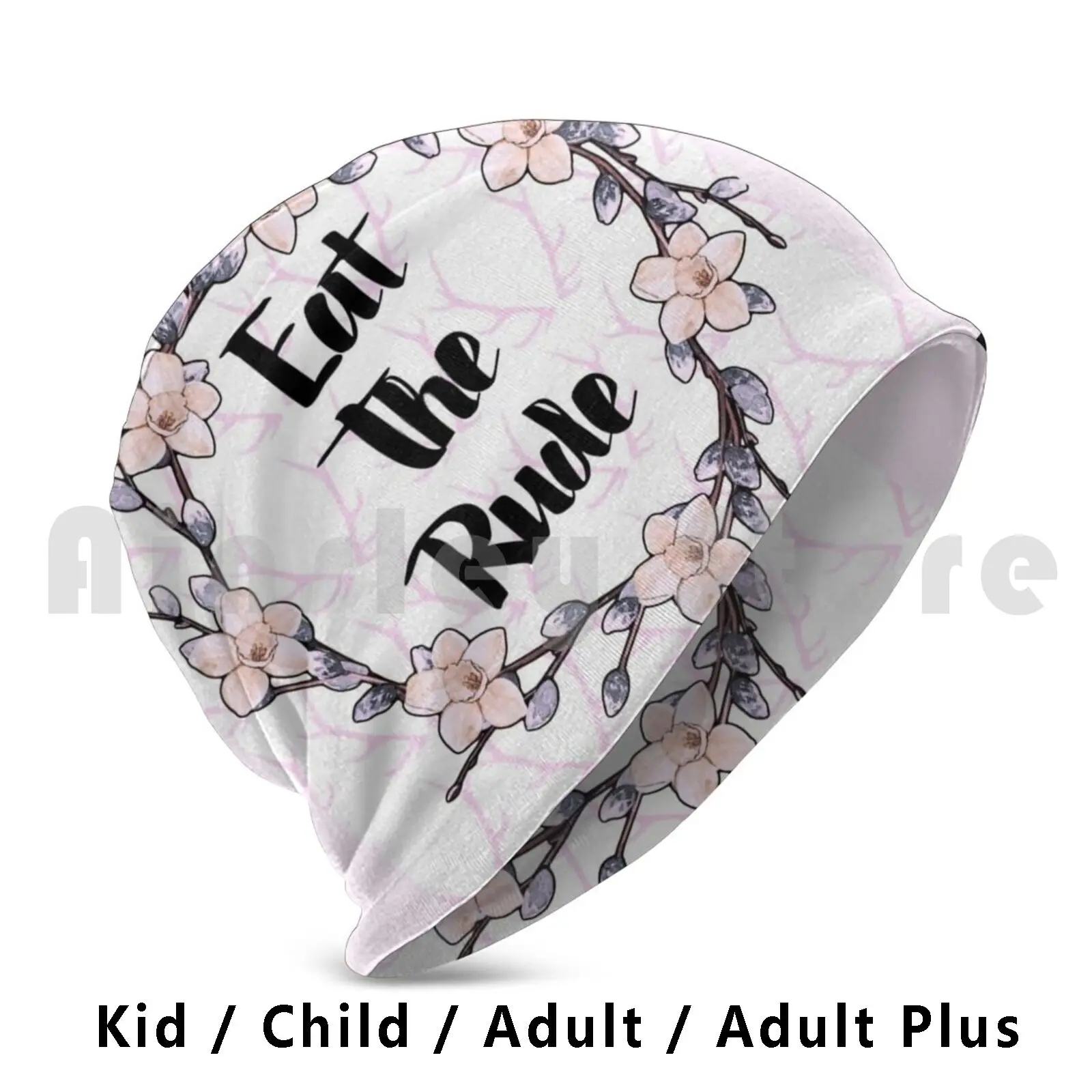 Eat The Rude ( Outline Only ) Beanies Knit Hat Hip Hop Hannibal Fannibal Graphic Design Flowers Flower Crown