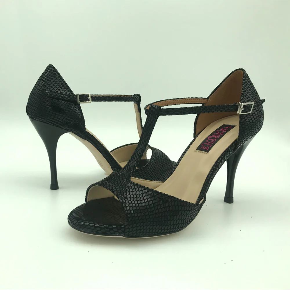 Zapatos de baile de Tango de Argentina para mujer, zapatos de boda, zapatos de fiesta, suela de cuero, tacón alto, T62103BSL, Sexy, nuevo