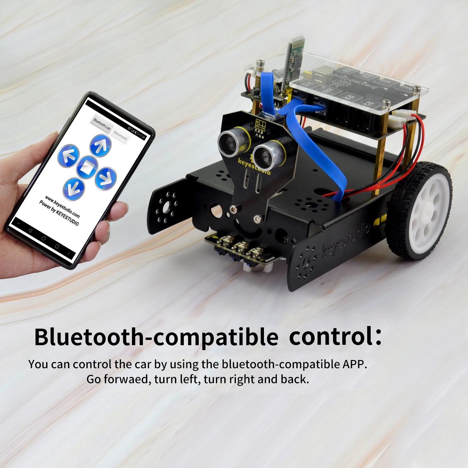 Keyestudio KEYBOT Programmable STEM Education Robot Car Kit Bluetooth Control For Arduino Smart Robot Kit Graphical Programming