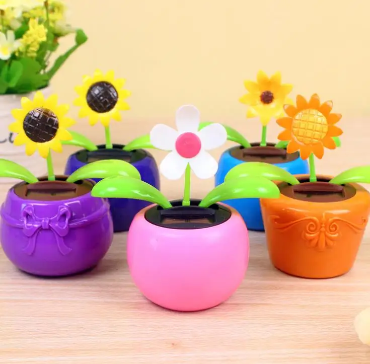 Colorful Solar Powered Dancing Flower Swinging Animated Dancer Toy Car Decoration Car Solar Flowers Accessories Toys Gift SN3743