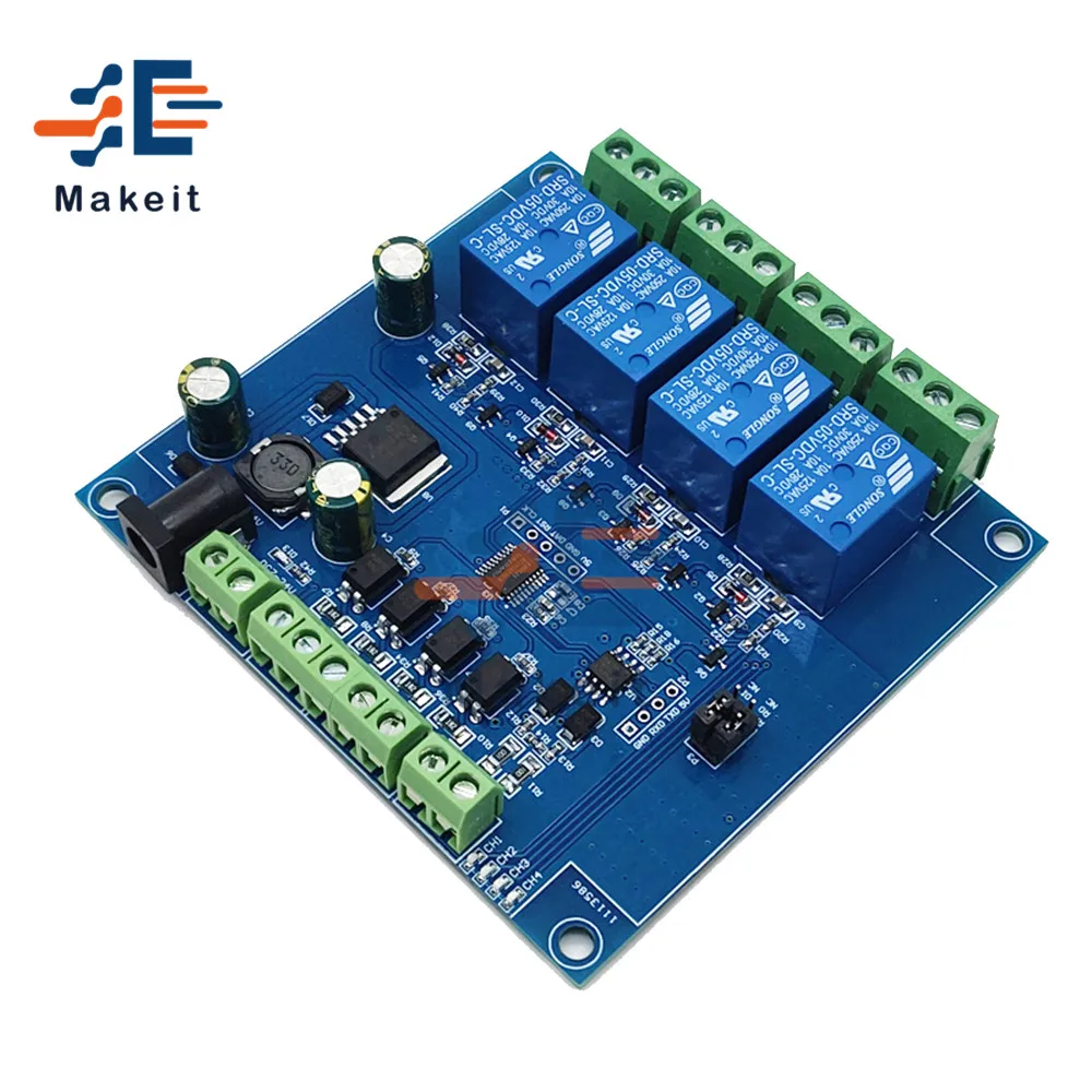 DC 7-24V Modbus Rtu7 4 Way 8 Way Relay Module Switch Input Output RS485/TTL Interface Signal Detection Anti-reverse Connection