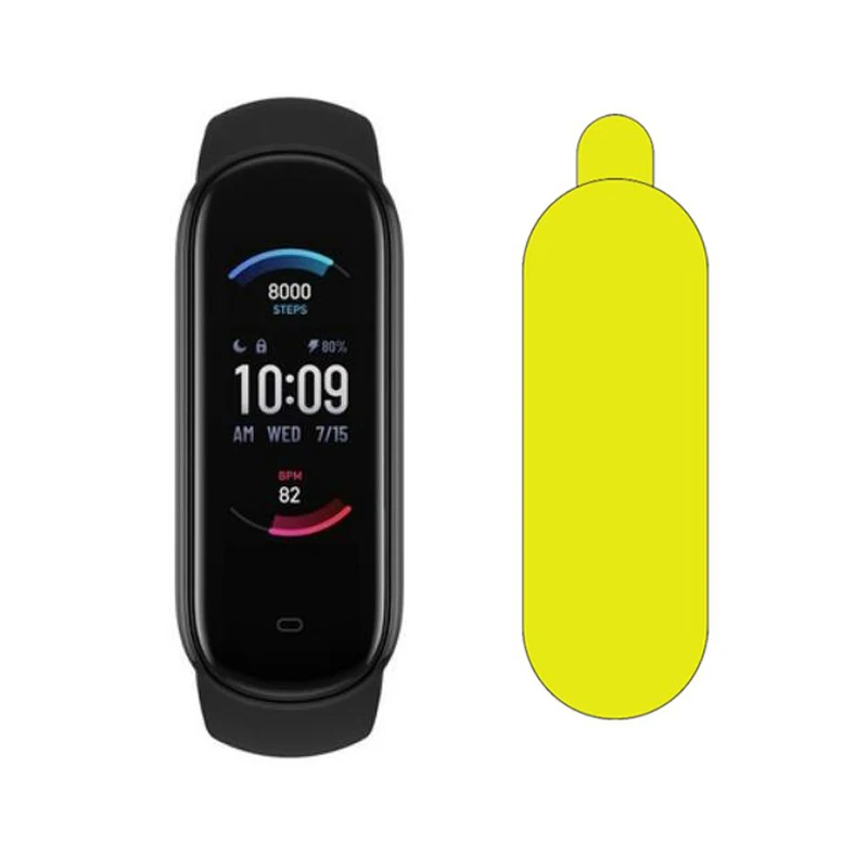 5pcs TPU Soft Smartband LCD Protective Film Guard For Amazfit Band 5 Band5 Smart Bracelet Wristband Full Screen Protector Cover