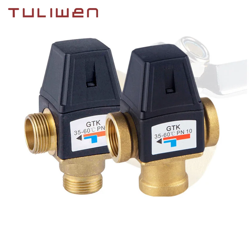 

3 Way Thermostatic Mixer Valve Solar Water Heater Valve DN20/25 Female/Male Thread Thermostatic Mixing Valve Bathroom Accessory