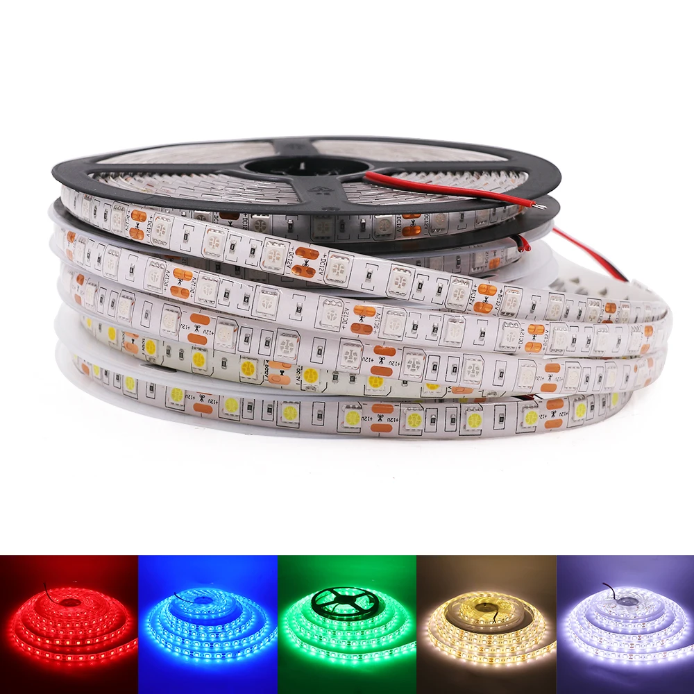 12V 24V Led Strip 5054 2835 5050 60 120 240Leds/m Waterproof Cool/Warm/Natrual White RGB Flexible LED Ribbon Tape Light Lamp 5m
