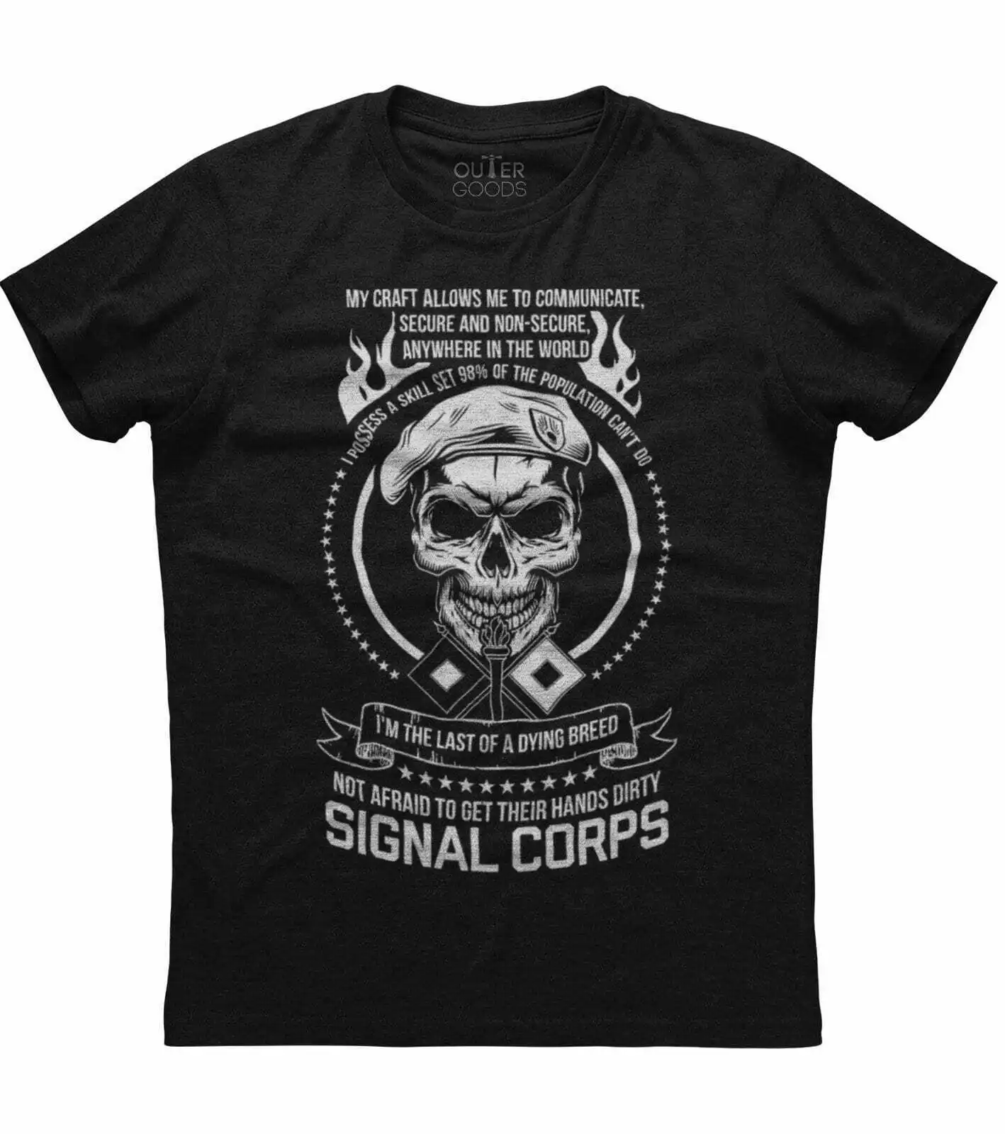 My Craft Allows Me To Communicate. Signal Corps Skull printed T-Shirt. Summer Cotton O-Neck Short Sleeve Mens T Shirt New S-3XL