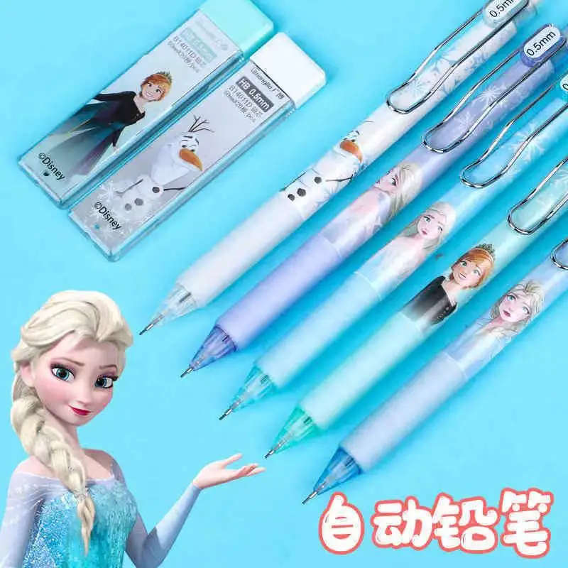 20pcs/batch Disney Frozen Mechanical Pencil + Refill Set Test Writing Drawing Pen Cute Cartoon Pencil School Supplies Gift