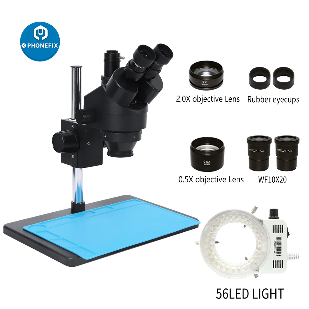 3.5X 45X 90X 180X Simul Focal Trinocular Stereo Zoom Microscope Lab Industrial Inspeciton Microscopio for Phone Repair Soldering