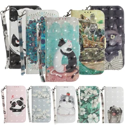 3D Animal Pattern Case For Xiaomi Redmi Note 6 7 8 8T 9S 9 Pro Max 10 6A 7A 8A 10X S2 4G 5G Flower Cat Flip Phone Cover Leather