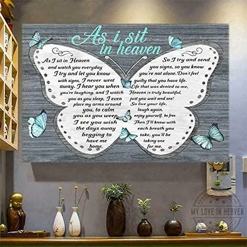 

Butterflies as I Sit in Heaven I Try and Let You Know with Signs Metal Tin Sign Barber Shop Hair Cut Men Cave Art Home Wall Bar