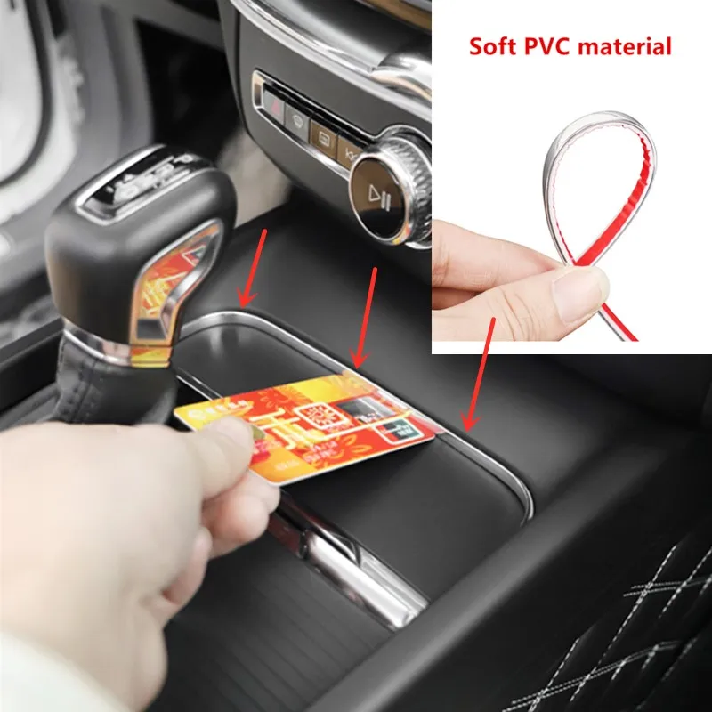 Central control leak-proof Decoration veneer switch Card Leakproof bright chrome stickers for Volvo xc60 s90 xc90 v60 v90 s60