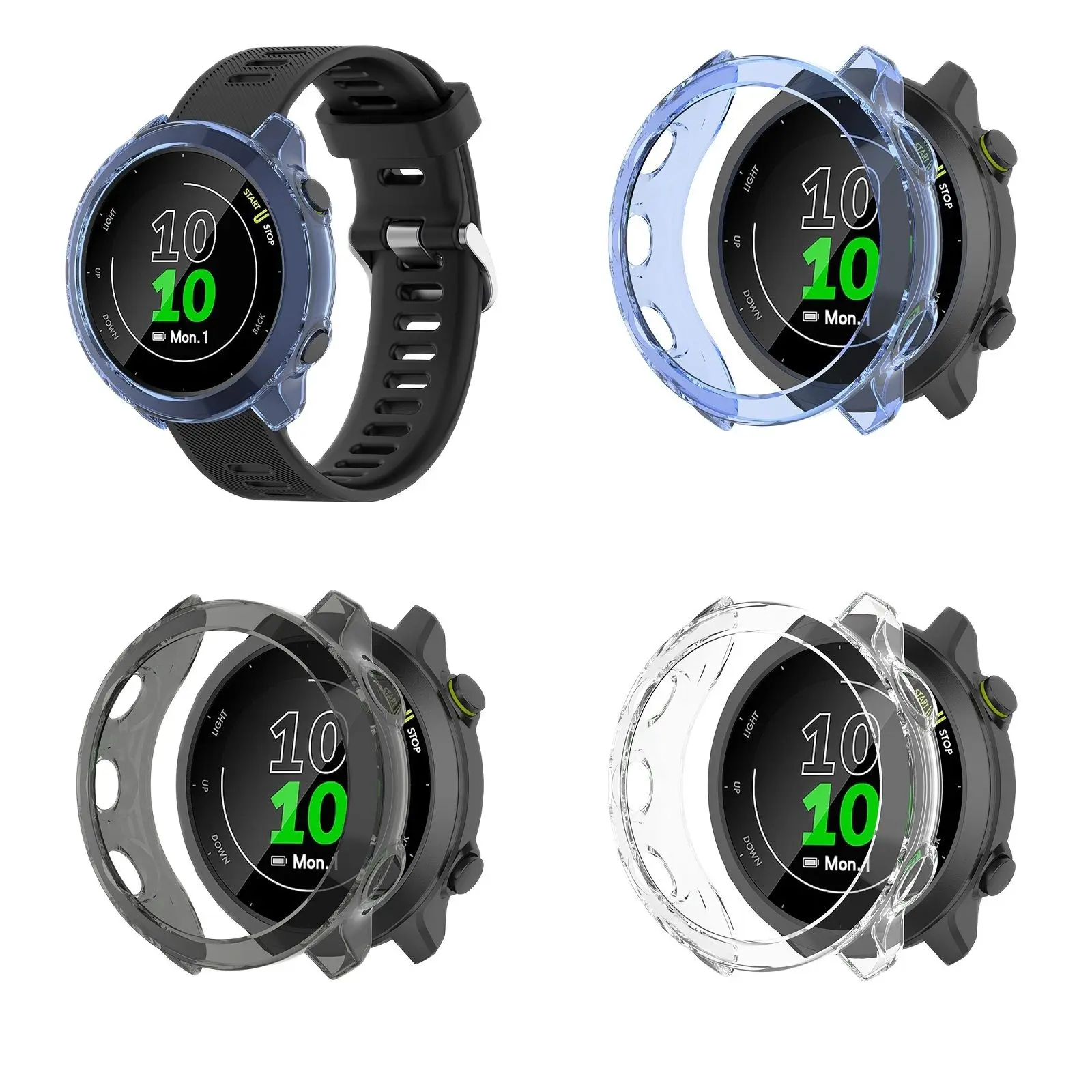 Protector Case For Garmin Forerunner 55 158 SmartWatch Protective Cover Shell Frame bumper Clear Soft Ultra-Thin Tpu Accessories