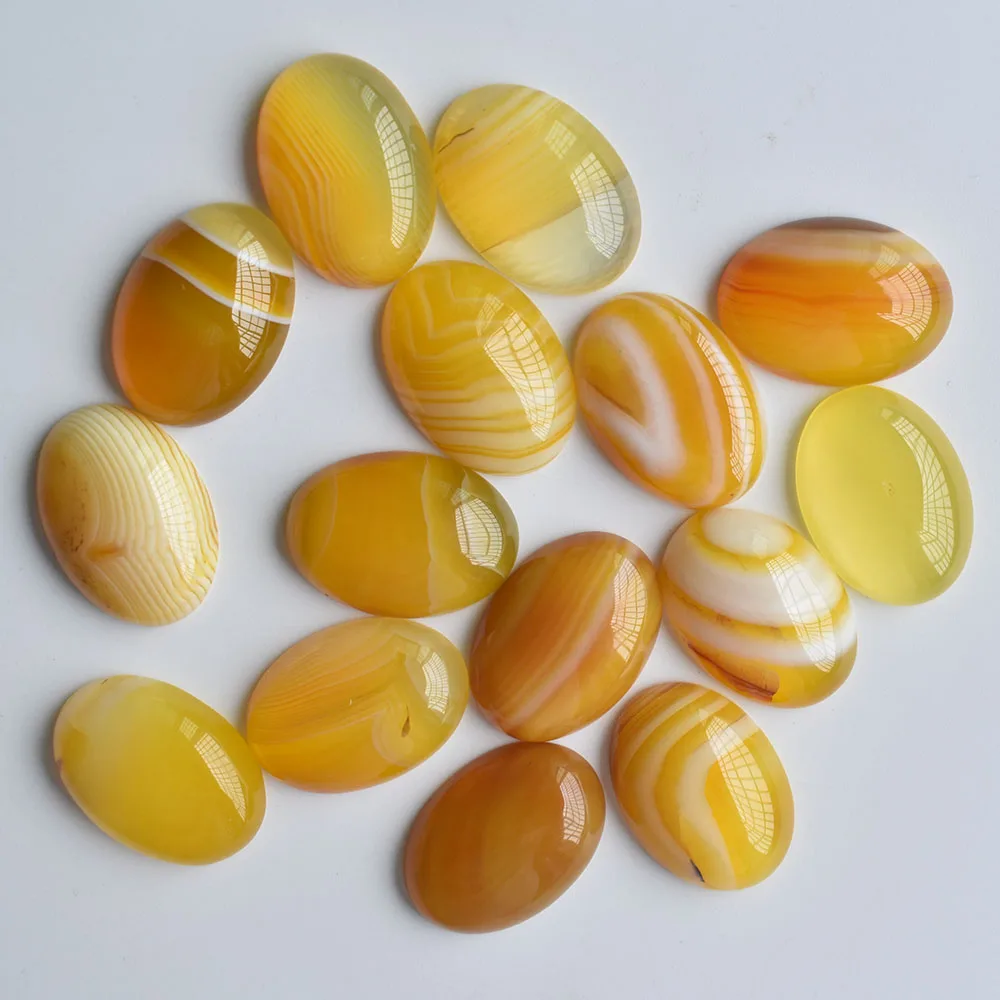 Fashion high quality stripe yellow onyx Oval CAB CABOCHON beads for jewelry accessories making 18x25mm Wholesale 20pcs/lot free
