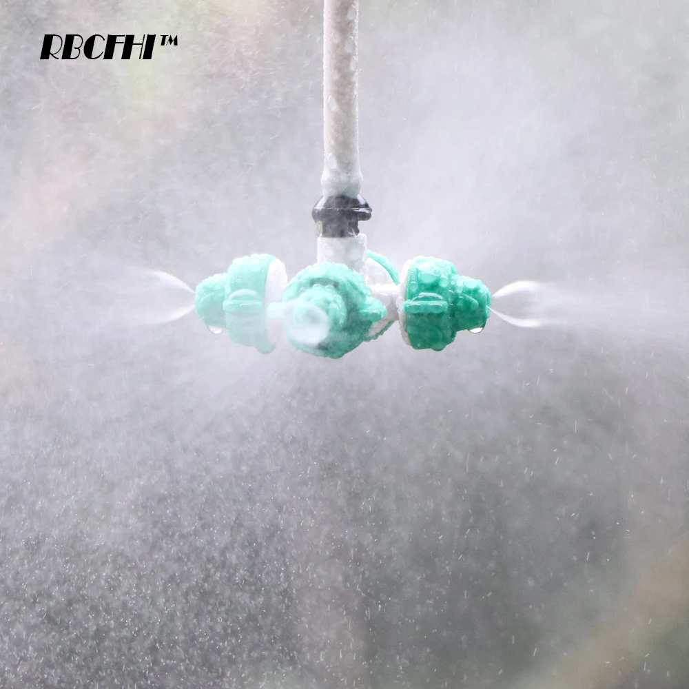 RBCFHI 5PCS 11-25L /h Misting Cross Nozzles Hanging Fogger Sprinklers Garden Irrigation Cooling System Spray Jet Greenhouse