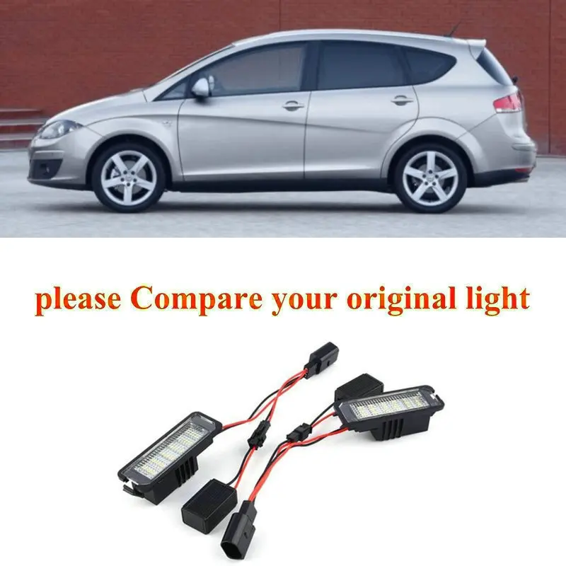 

2pc Car Accessories Special Car License Plate Lamp For SEAT Altea 2007-2010 Leon 2006-2010 canbus error free