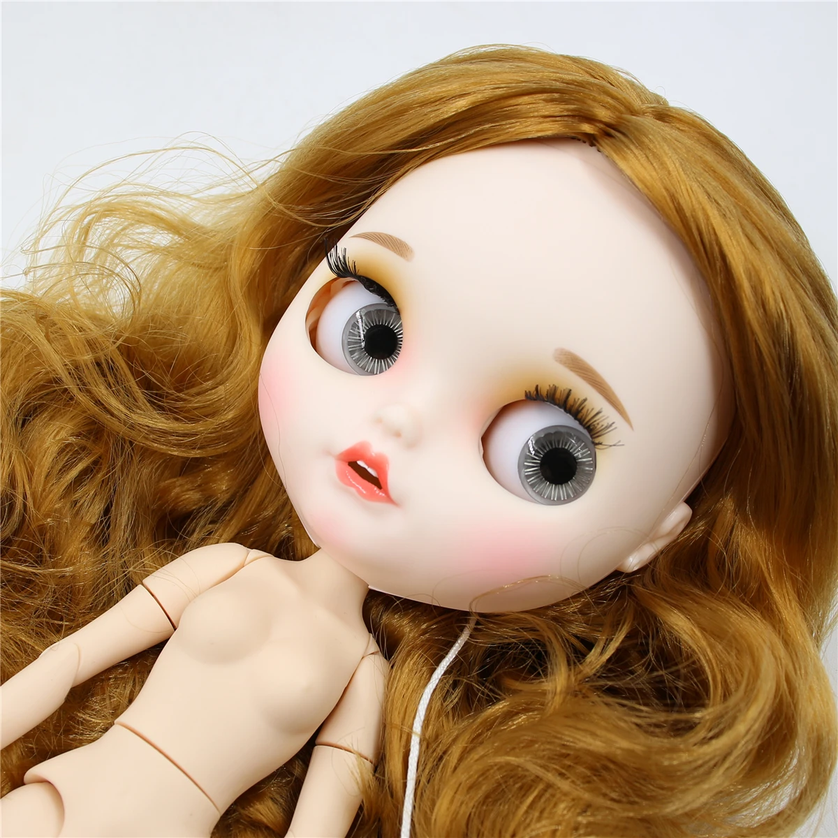 Blyth-カスタマイズされたビニールの関節人形1/6 bjd,24のおもちゃ,白い肌,フェイス,マット,女の子へのギフト,30cm