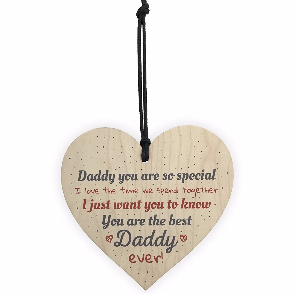 

Best Daddy Ever Fathers Day Dad Gift Wood Heart Sign Crafts Thank You Gift From Daughter Son Christmas Home Tree Decorations