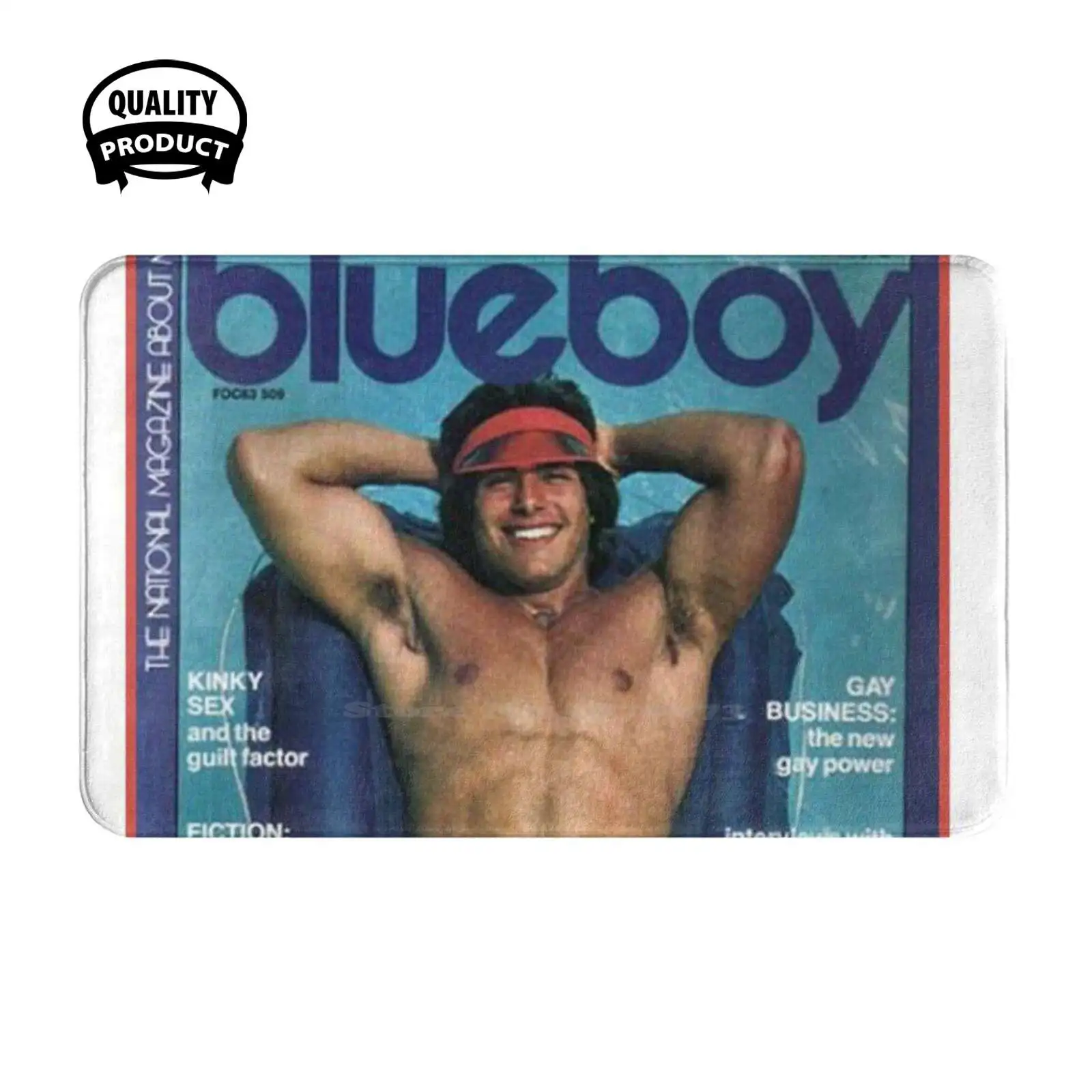 Blueboy - May 78 Soft Cushion Home Carpet Door Mat Car Rug Lgbt Vintage Gay Gay Magazine Erotic Art Blueboy Magazine