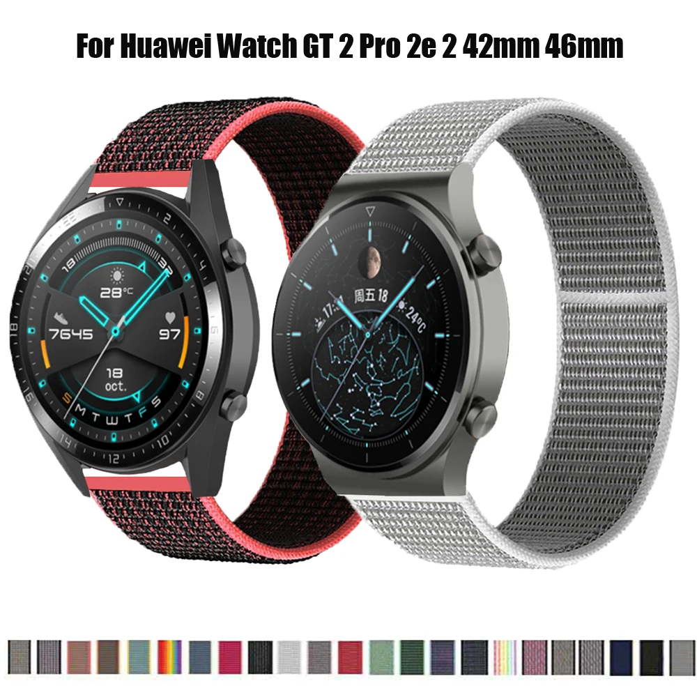 22mm 20mm strap For Huawei Watch GT 2 2e/2 Pro band nylon loop wristbelts bracelets for huawei watch GT 2 46mm 42mm Accessories