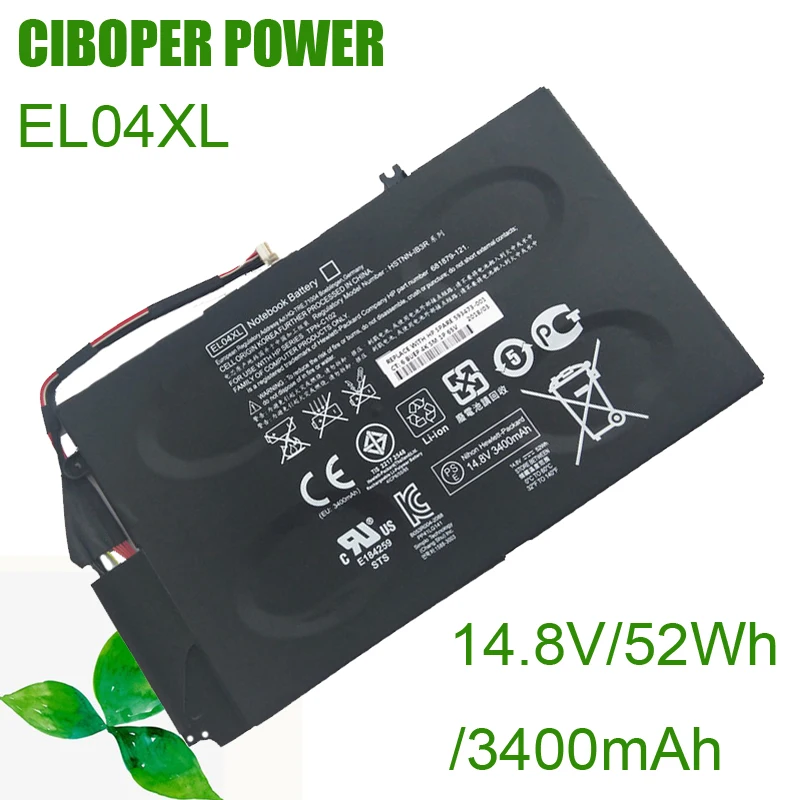 Laptop Battery EL04 EL04XL 52Wh For ENVY 4-1126TU 4-1102xx 4-1007TX 4-1130U 4-1218TU HSTNN-UB3R HSTNN-IB3R 681949-001 681879-171