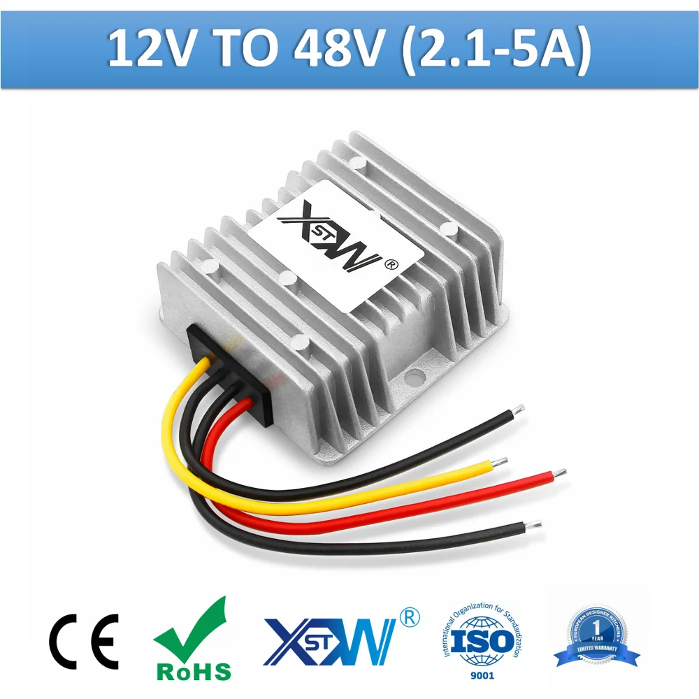 XWST DC DC 12v to 48v 2.1A 3A 3.5A 5A Step Up Boost Waterproof IP67 Power Supply Converter 48volt DC Voltage Regulator