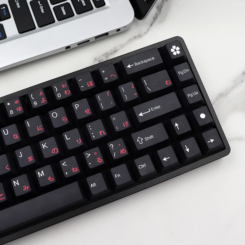 GMK-KEY Samurai Keycap Set PBT Cherry Profile Minimalist Black