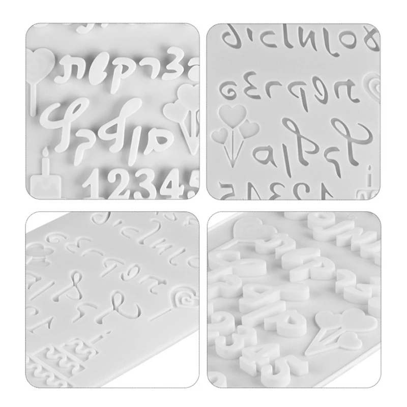 Silicone cake mold with digital symbol for baking, mold with Hebrew letters, Arabic numbers, fondant cake decoration tools