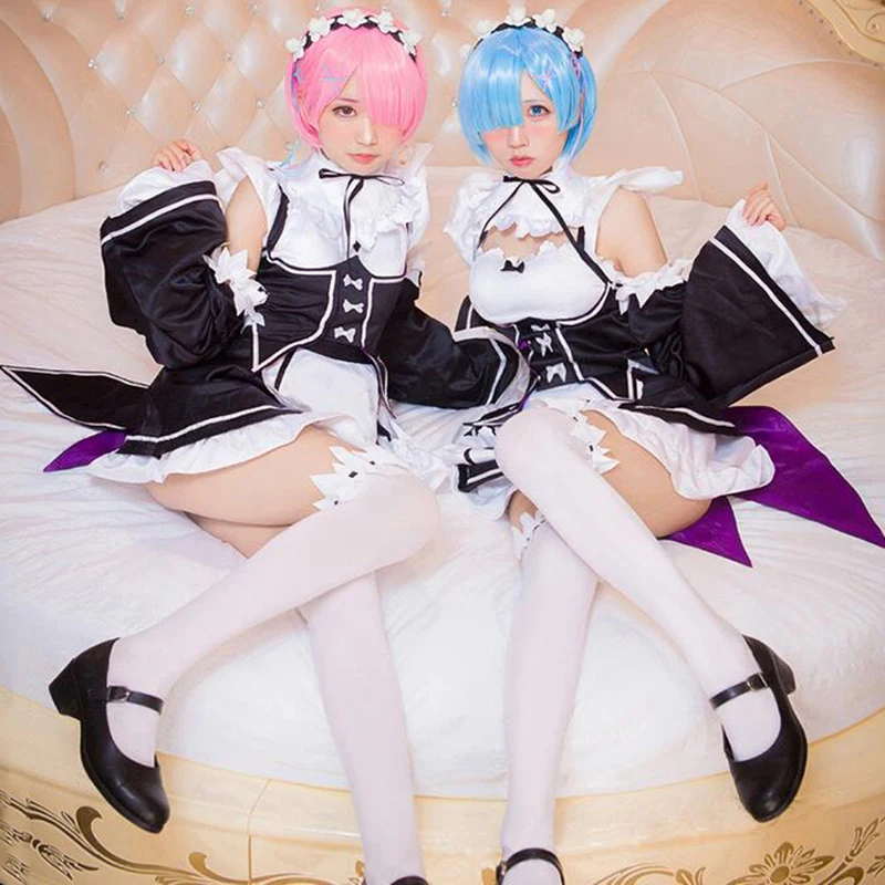 Document REM Cosplay Perruque ou RAM, Re: ontariStart Life In Another World Costume, Halloween Costumes, C85308AD