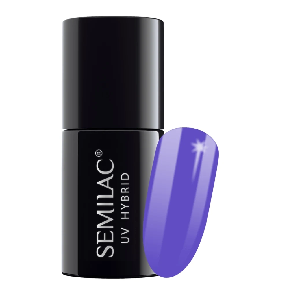 Semilac Pearl Violet 036 semi-permanent coverage, UV hybrid nail polish texture Gel