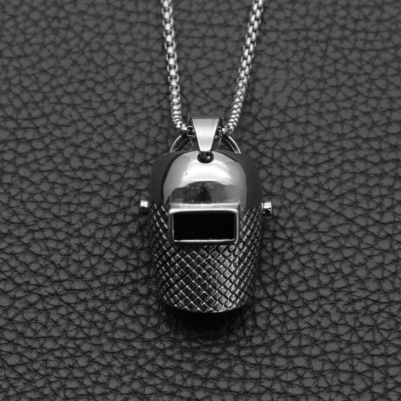 Fashion Punk Style Mask Men\'s Pendant Titanium Steel Hanging Neck Jewelry Student Hipster Hot Sale