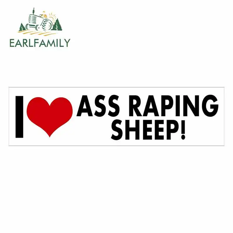 EARLFAMILY 13cm x 2.9cm for I Love Sheep Heart Gay Pride Sign Car Stickers Vinyl JDM Bumper Trunk Truck Graphics VAN