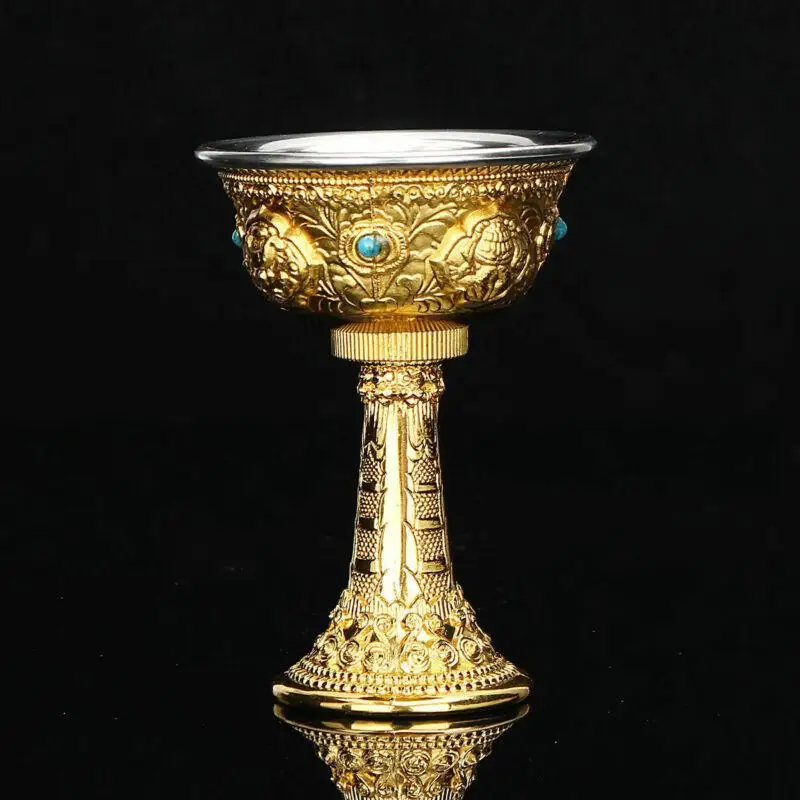 Tibetan Tibet Buddhist Mikky Offering Bowl Water Cup Divine Focus Ritual Vessel Collection Ornaments