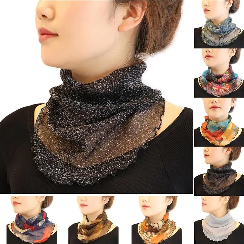 1pc Fashion Printing Women Ladies Scarf Sun-Proof Ethnic Style Necklace Scarf For Spring Summer Clothing Accessories