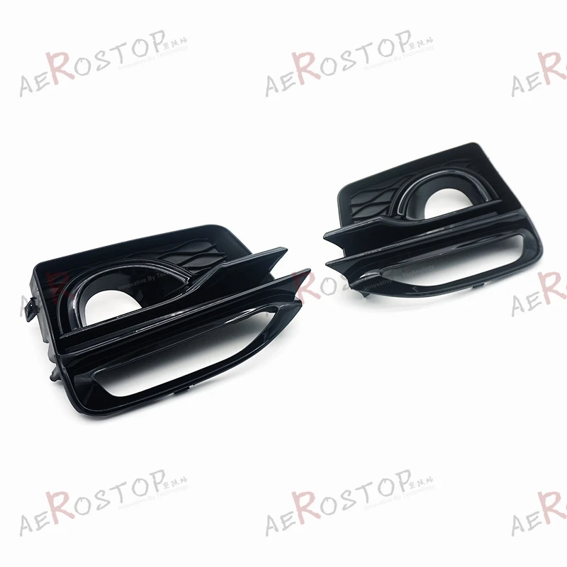 

2PCS GLOSS BLACK FRONT BUMPER DRL FOG LAMP COVER FOR 14-17 Q50 SPORT