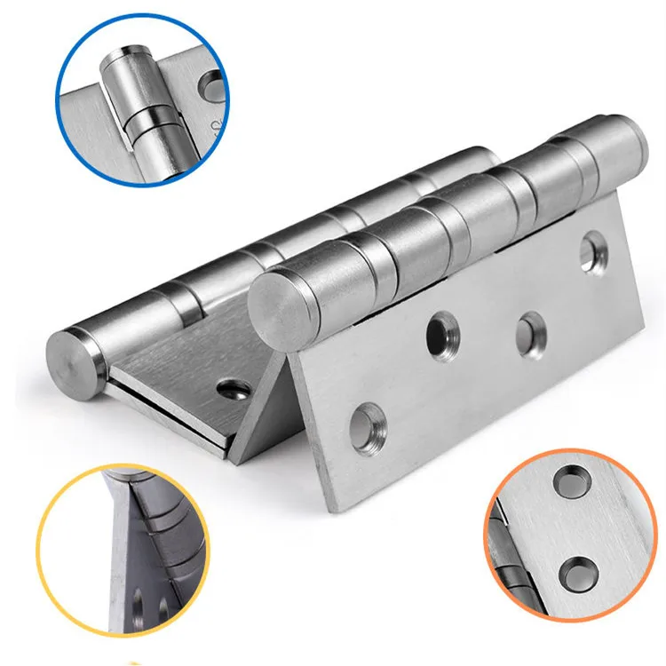 4-Inch Stainless Steel Flat Hinge Thickened Mute Bearing Door Folding Wooden Door Heavy-Duty 5-Inch Loose-Leaf Hinge 304