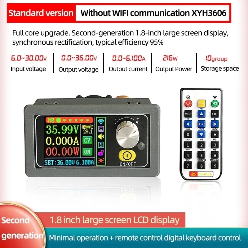 Imagem -02 - Boost Buck Converter cc cv 036v 6a Módulo de Alimentação Regulado Ajustável Laboratório de Alimentação Variável Wifi App Xyh3606-dc