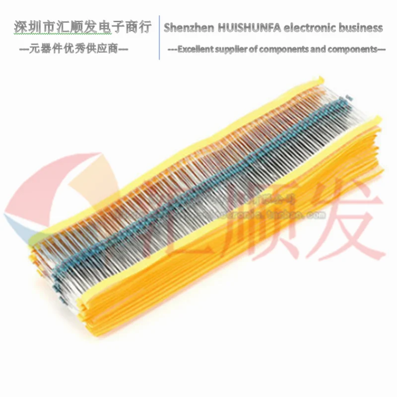 عنصر مقاوم بغشاء معدني 1% 5 ألوان, حلقة 1K/2K /2.2K/3K /3.3K /4.7K/5.1K // 10K /100K/22K/220K