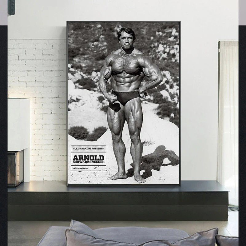 Arnold Schwarzenegger-Bodybuilding Motivational Quote Canvas Poster Gym Room Fitness Sports Picture