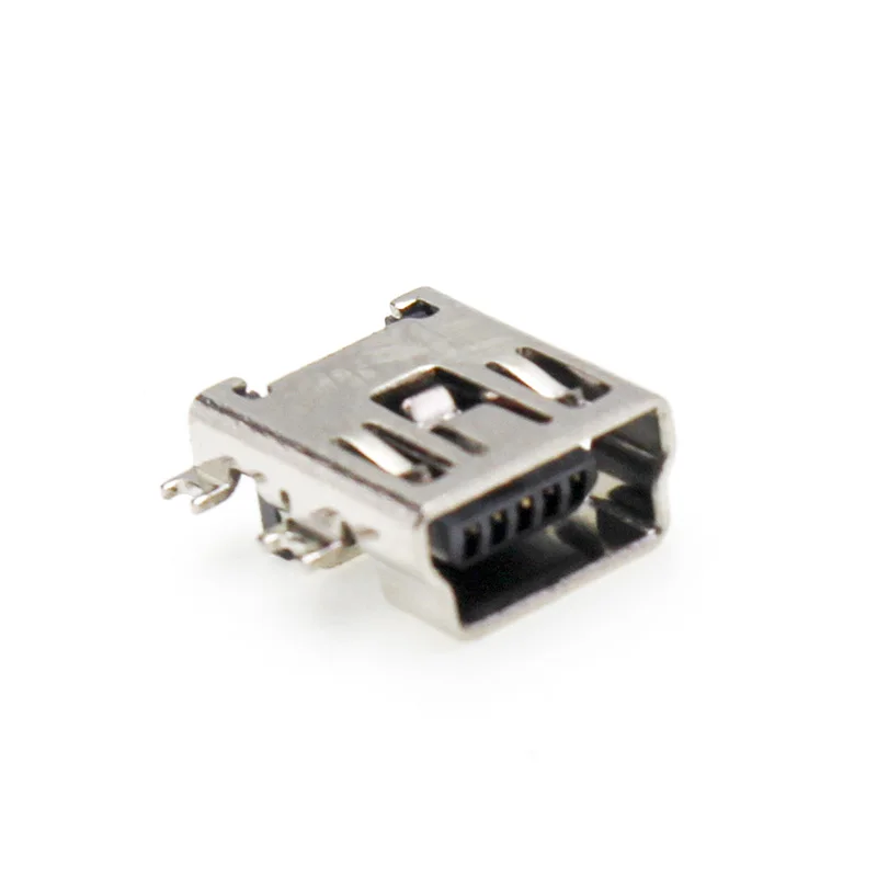 10-50PCS/lot SMD 5P mini USB female socket mini USB interface shell 4 feet suspended