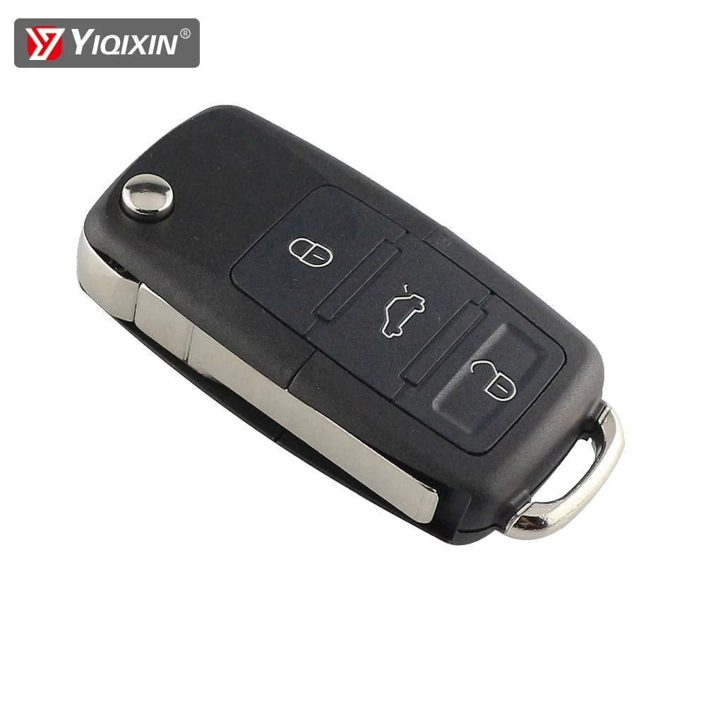 

YIQIXIN NEW 3 Button Flip Fob Remote Folding Key Shell For Volkswagen VW Jetta Golf Passat Beetle Polo Bora Orignal Replacement