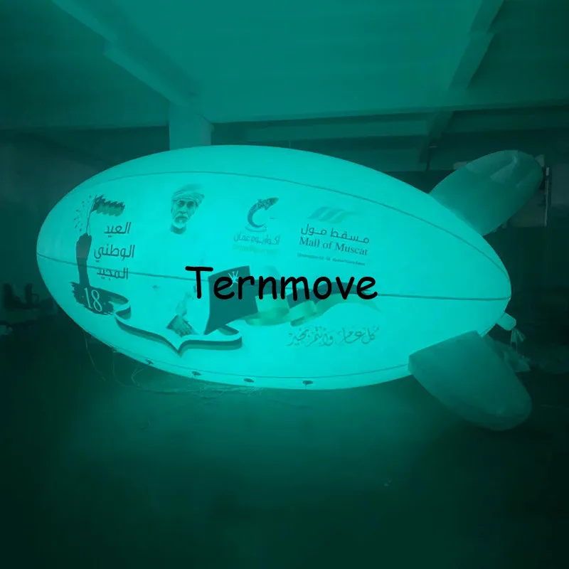 inflatable lighting Advertising Blimp/Airship/Zepplin pvc led blimp for advertising inflatable air balloon with led light