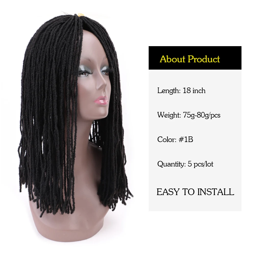 18Inch Soft Faux Locs Crochet Hair Pre Looped Sister Locs Crochet Braids Goddess Locs Dreadlocs Synthetic Hair For Black Women