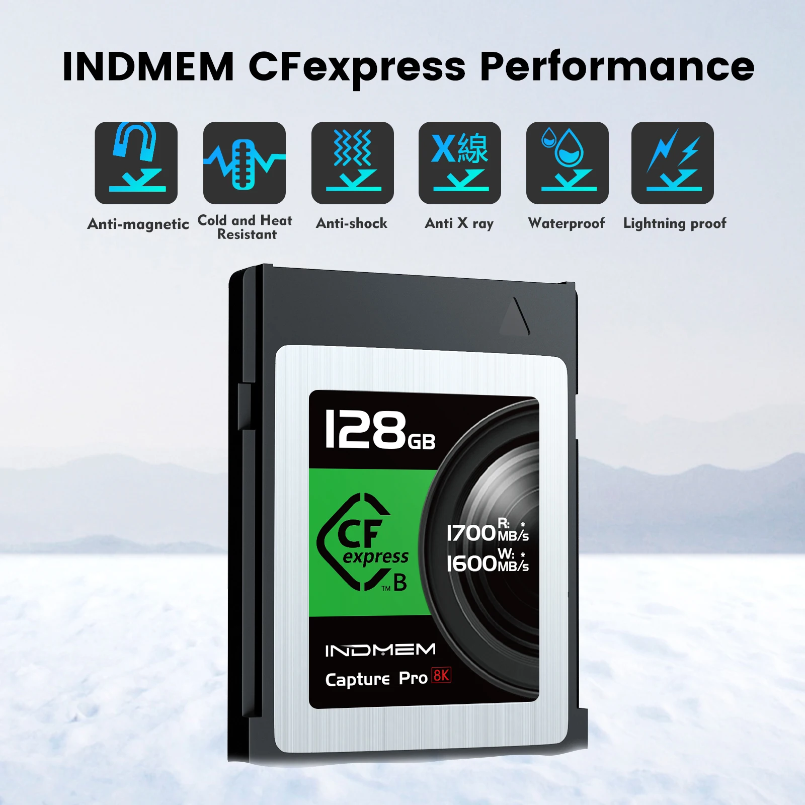 INDMEM 512GB CFexpress  Type B Card 128GB 256GB 1TB 2TB Memory Card  For Canon R5 DX3 Nikon D6 Z6 Z7 Panasonic S1 S1R