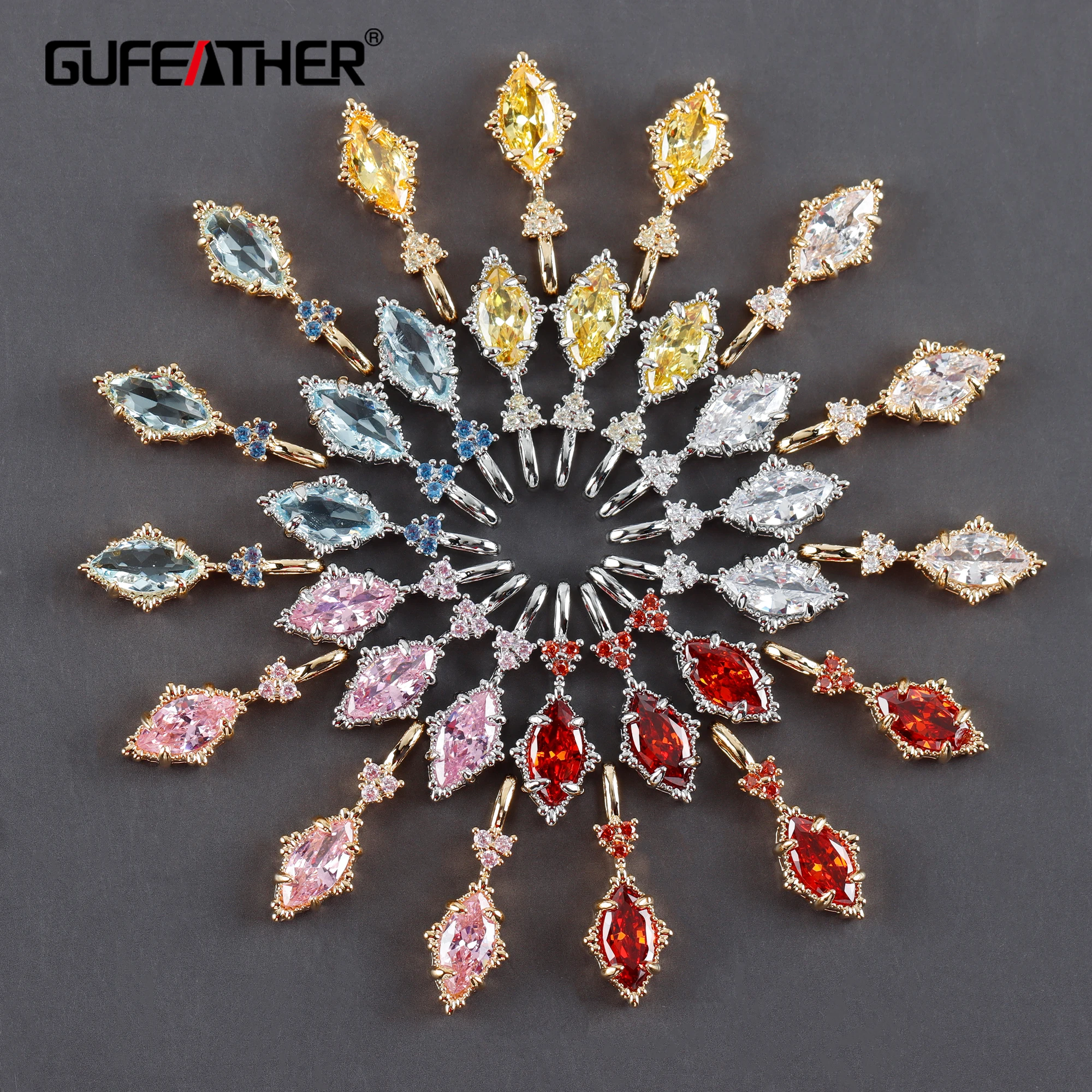 

GUFEATHER M1000,jewelry accessories,18k gold plated,copper metal,rhodium plated,zircons,jewelry making,diy earrings,10pcs/lot