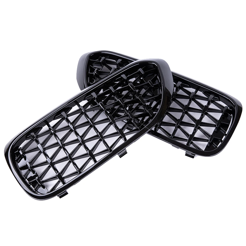 2PCS Car Racing Grill Meteor Diamond Star Style Front Kidney Grille Bumper For BMW 5 Series G30 G31 G38 520i 530i 540i 2018 2019