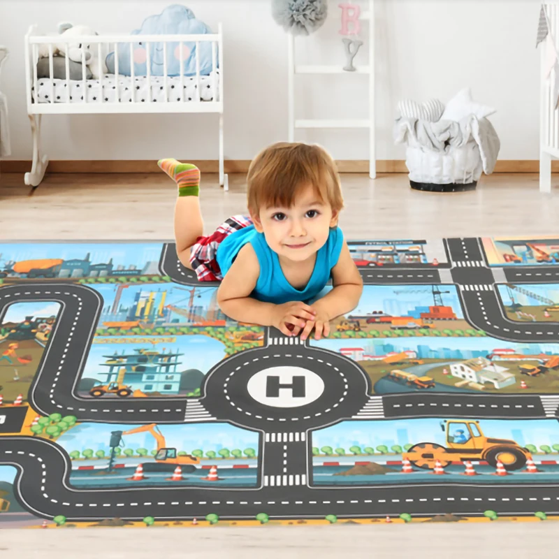 Baby Spielen Matten Straße Teppich für Kinder Cartoon Verkehrs Teppich Kleine Jungen und Mädchen Indoor Spielzeug Playmat Babys Spielen Pädagogisches matte