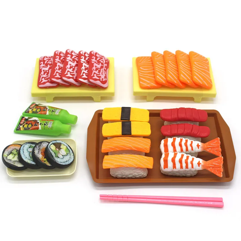 Children Simulation Food Japanese Food Pretend Toys Pretend To Play Sushi Tuna Wasabi Sashimi Simulation Food Toy Play House Set