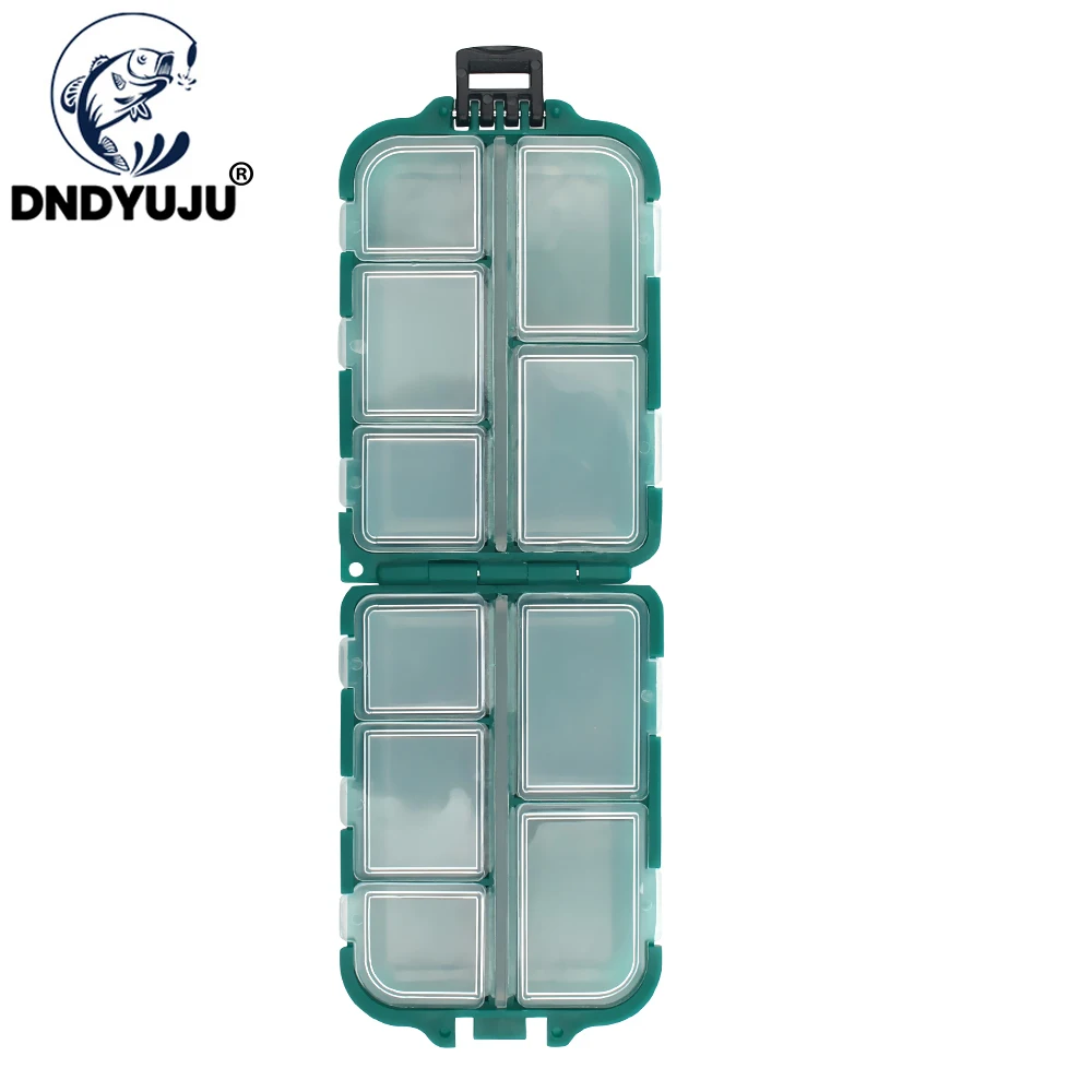 DNDYUJU Fishing Hooks Case 10 Compartments Plastic Bait Jig Mini Storage Box High Strength Fishing Tackle Accessories Boxes